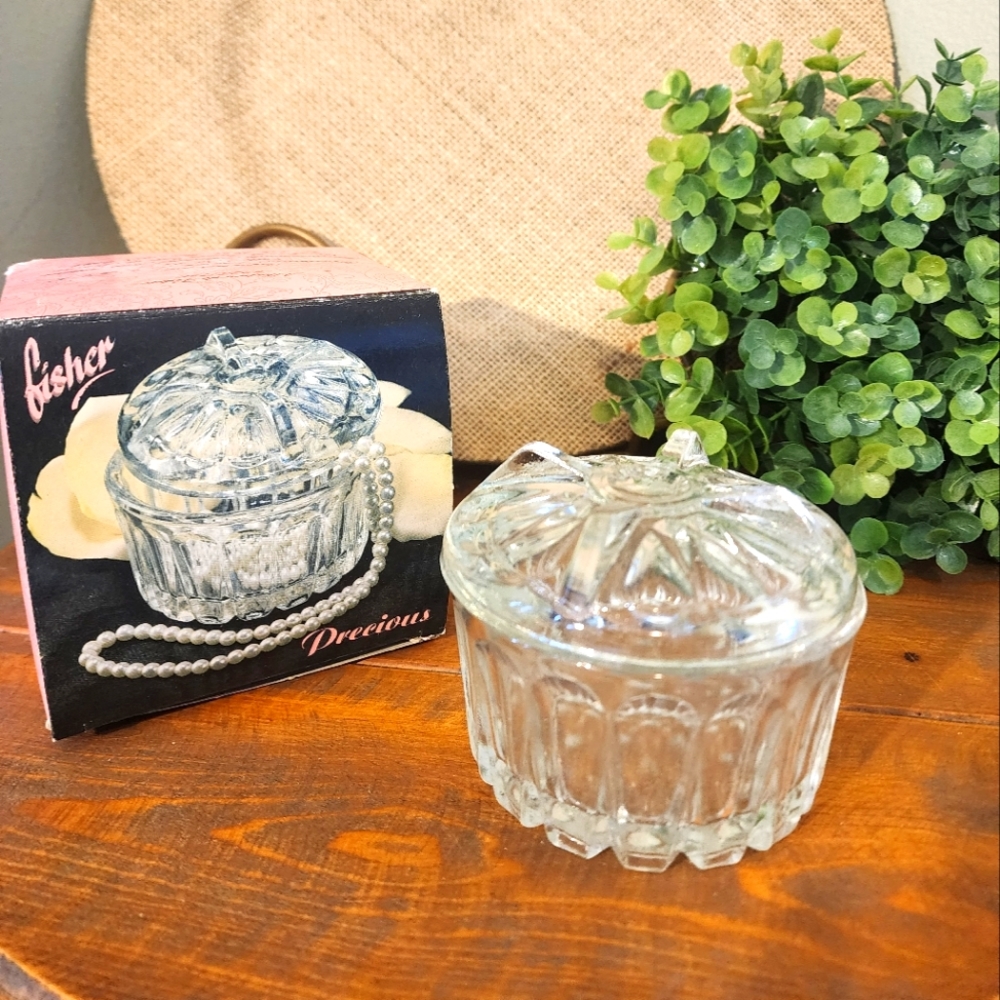 Vintage Fisher Precious Glass Trinket Box